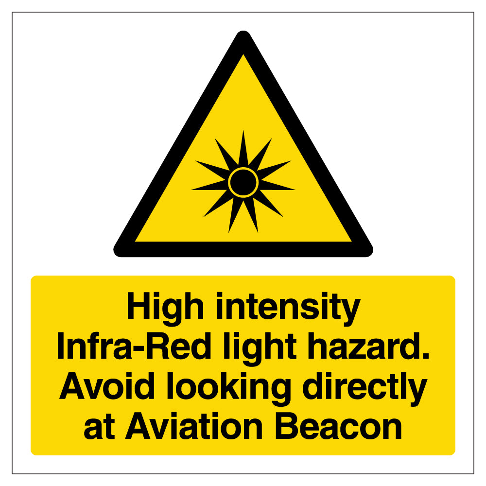 Infrared Light Hazard Safety Sign High Intensity For Staff