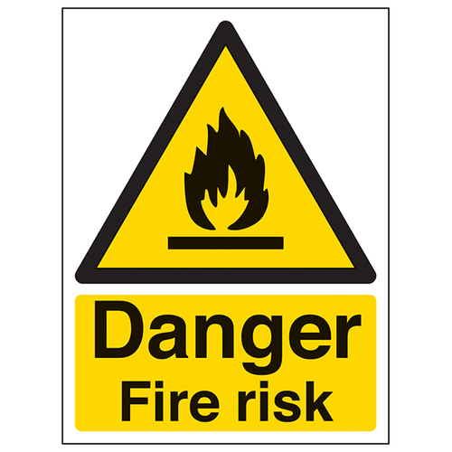 Danger Fire Risk Safety Sign Portrait Workplace Compliant