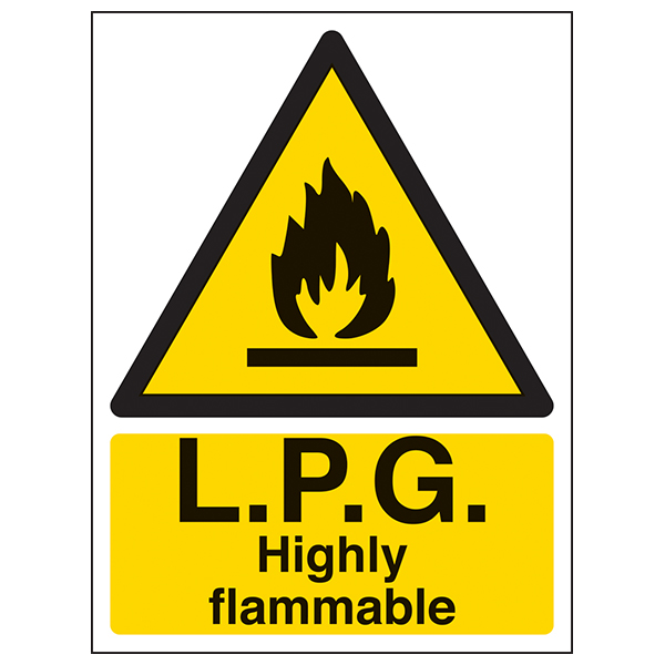 LPG Highly Flammable Safety Sign Strong Workplace Warning
