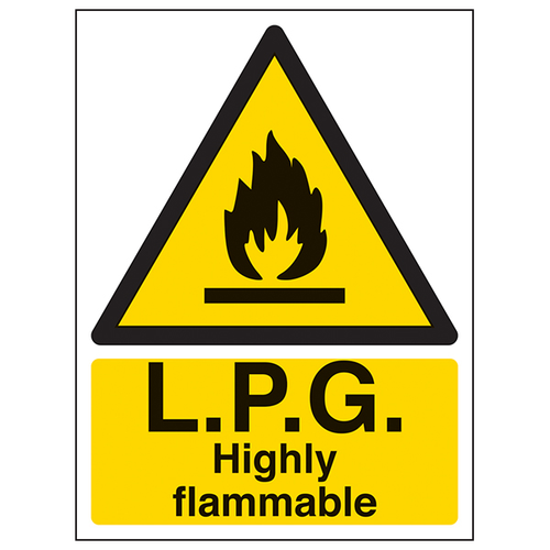 LPG Highly Flammable Safety Sign Strong Workplace Warning
