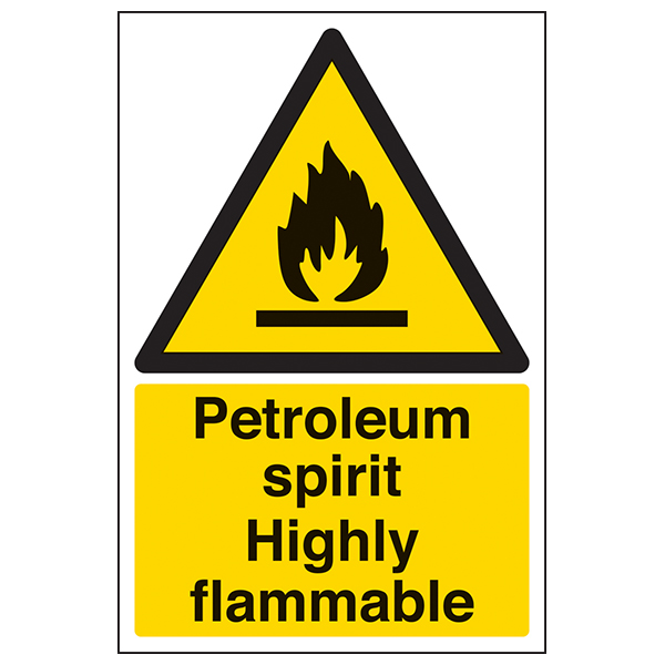 Petroleum Spirit Highly Flammable Safety Sign Industrial