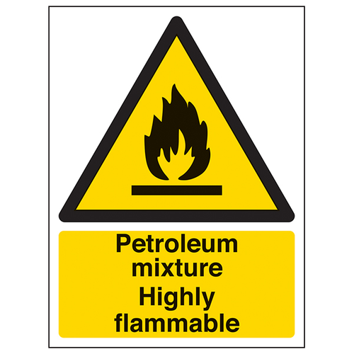 Highly Flammable Petroleum Durable Safety Sign For Workers