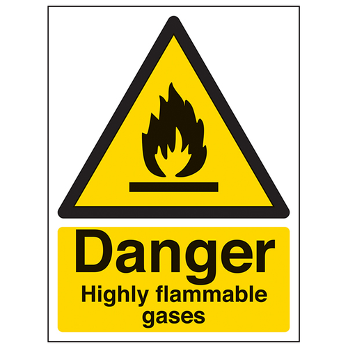Danger Highly Flammable Gases Safety Sign For Workplace