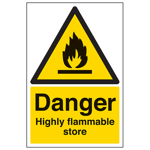 Highly Flammable Safety Sign Compliant EN ISO 7010 Workshop