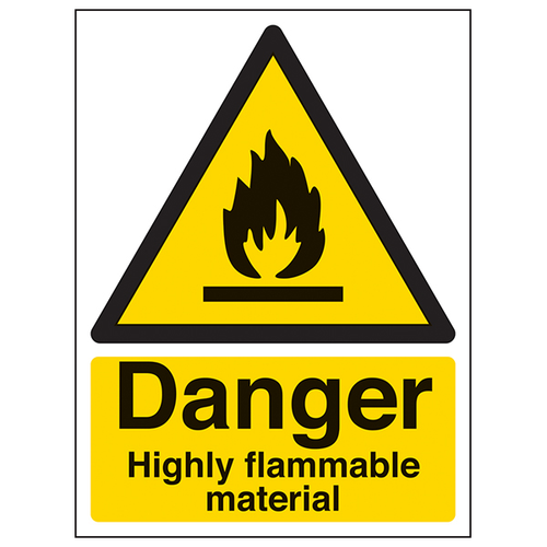 Highly Flammable Material Safety Sign Compliant Workplace