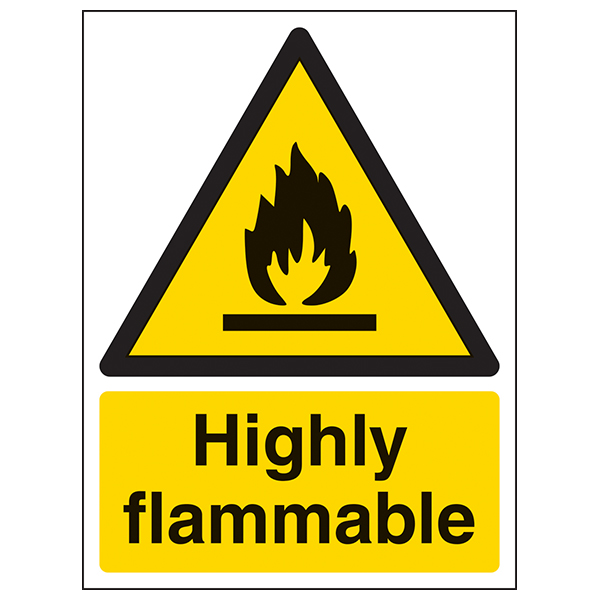 Highly Flammable Safety Sign Compliance For Workplace