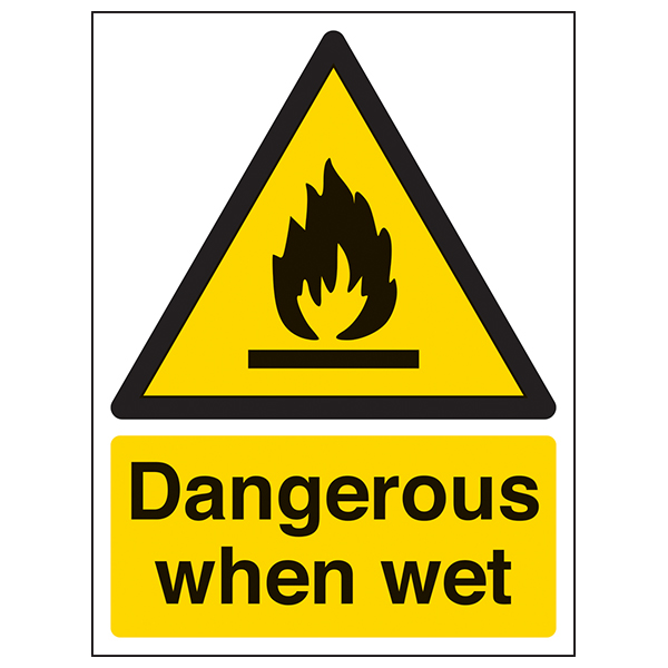 Dangerous When Wet Portrait Safety Sign For Employees