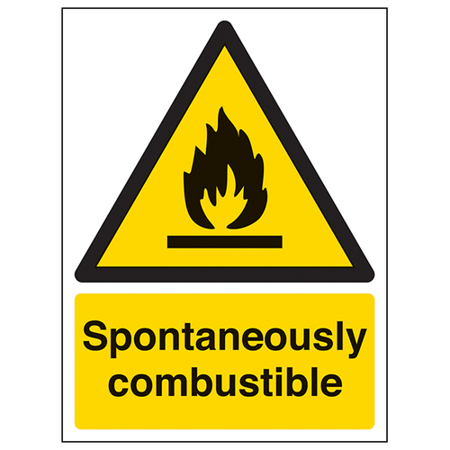 Spontaneously Combustible Safety Sign Essential Workplace