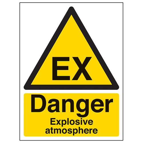 Danger Explosive Atmosphere Safety Sign For Industrial Use