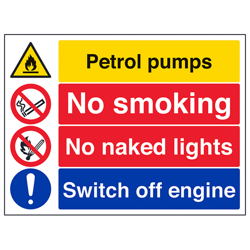 No Smoking Safety Sign For Petroleum Pumps High Visibility