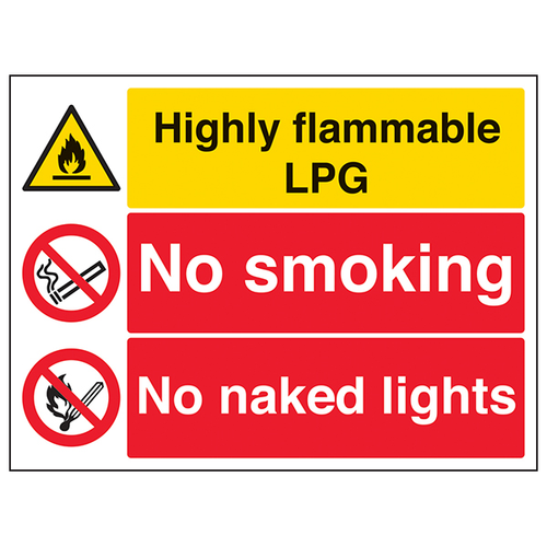 Highly Flammable LPG Safety Sign Essential For Workplace