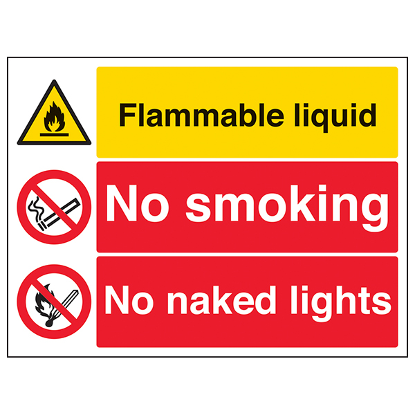 Flammable Liquid No Smoking Safety Sign Workplace Warning