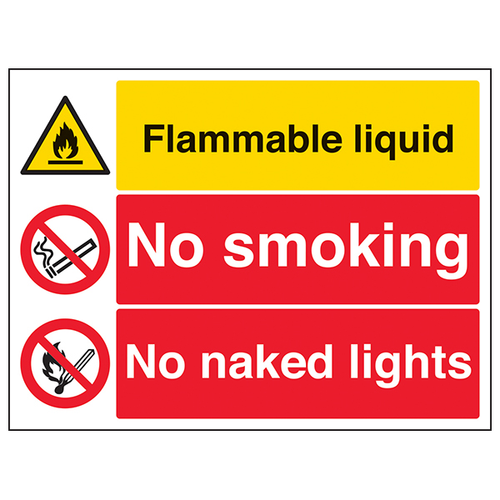 Flammable Liquid No Smoking Safety Sign Workplace Warning