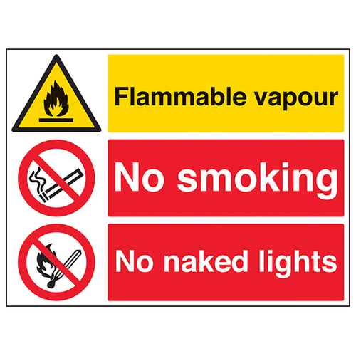 Flammable Vapour No Smoking Safety Sign Clear For Workplace