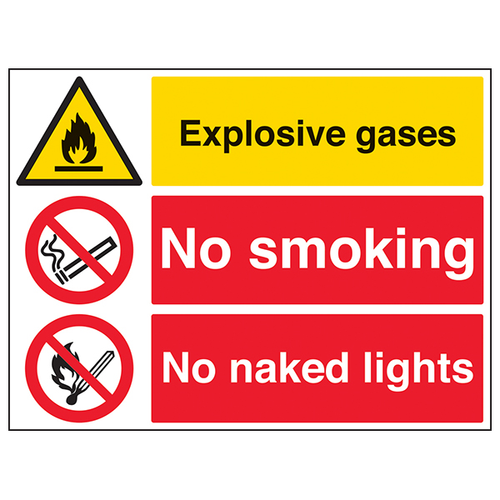 Explosive Gases No Smoking Safety Sign Workplace Warning