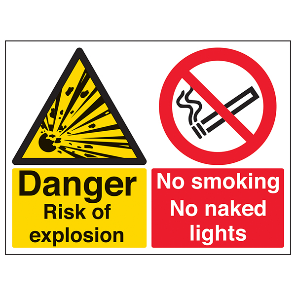 Danger Risk Of Explosion Safety Sign Large Landscape UK