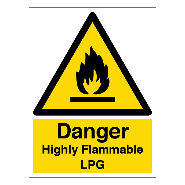 Highly Flammable LPG Safety Sign For Workplace Safety