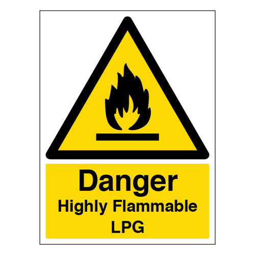 Highly Flammable LPG Safety Sign For Workplace Safety
