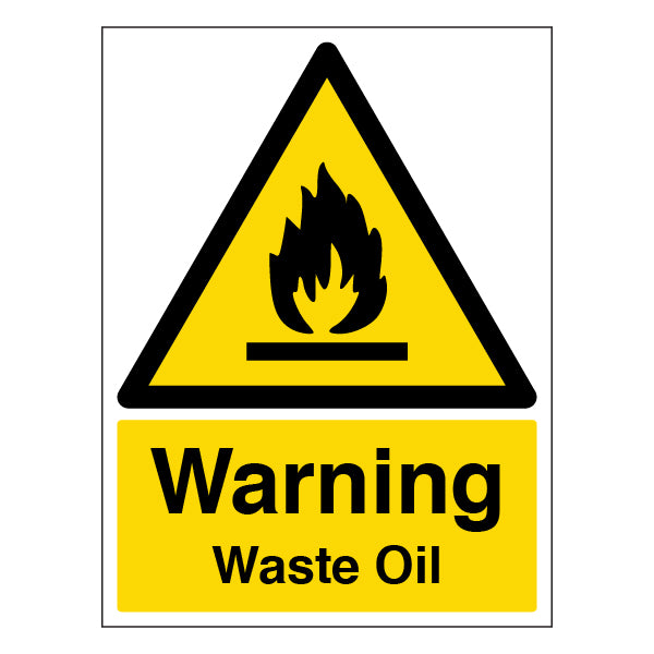 Warning Waste Oil Safety Sign High Visibility Workplace