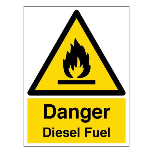 Danger Diesel Fuel Safety Sign Compliant For Industrial Use