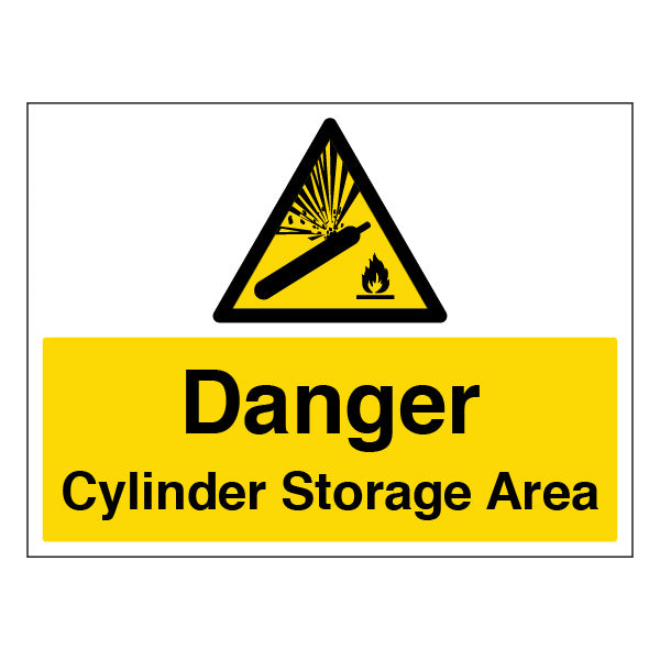 Cylinder Storage Area Safety Sign Large For Workplace