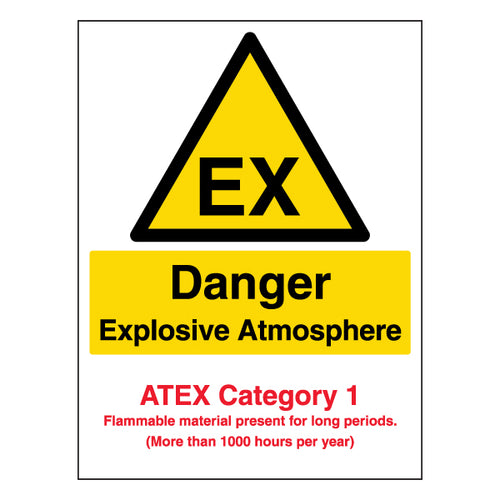 Danger Explosive Atmosphere Safety Sign Atex 1 For Workers