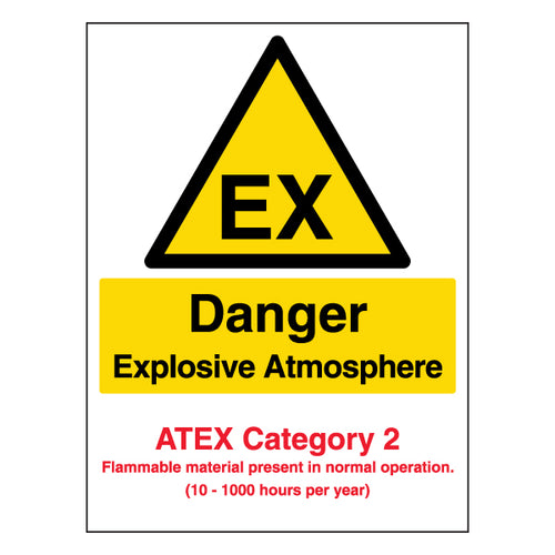 Explosive Atmosphere Safety Sign Atex Cat 2 Industrial