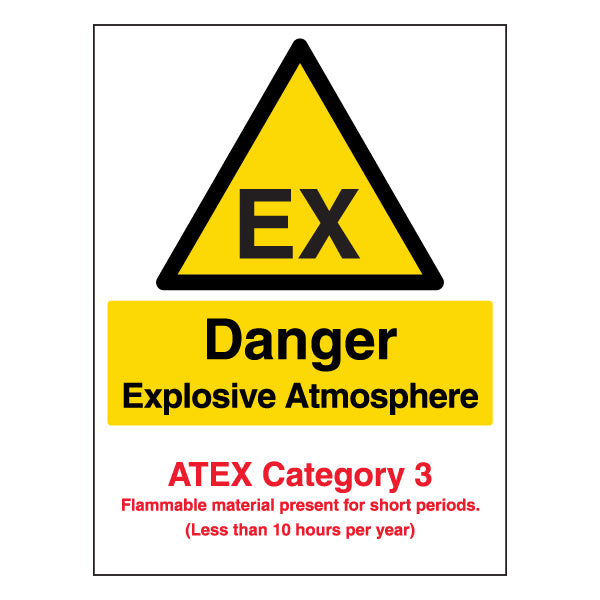Danger Explosive Atmosphere Hi Viz Safety Sign For Workers