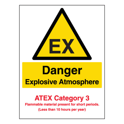 Danger Explosive Atmosphere Hi Viz Safety Sign For Workers