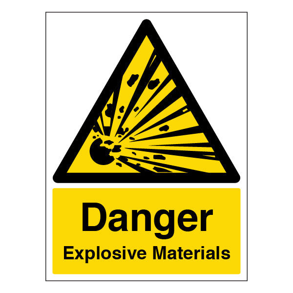 Danger Explosive Materials Safety Sign Compliant For Staff