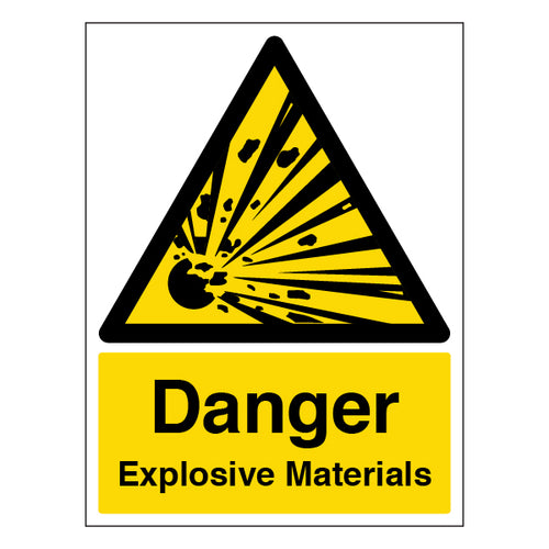 Danger Explosive Materials Safety Sign Compliant For Staff