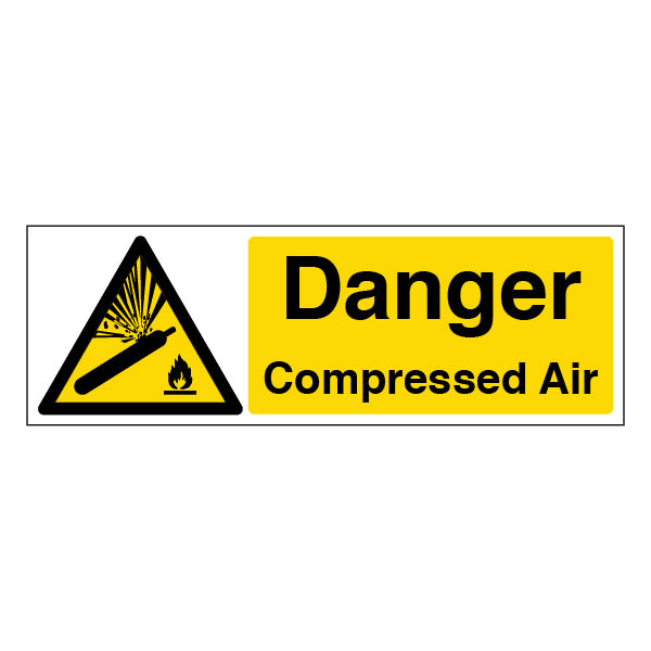 Compressed Air Safety Sign Clear High Contrast Site Durable