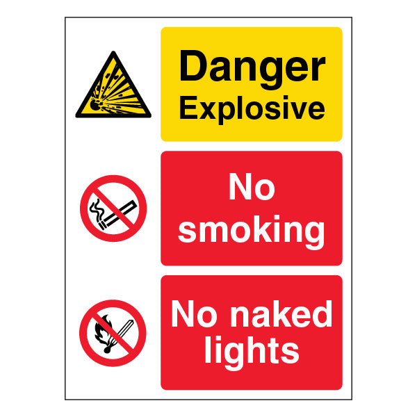 Explosive Danger Safety Sign High Visibility For Worksites
