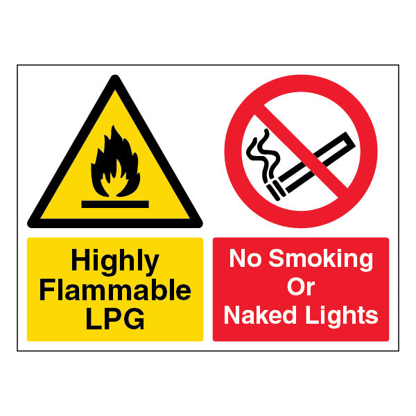 Highly Flammable LPG No Smoking Safety Sign Workplace