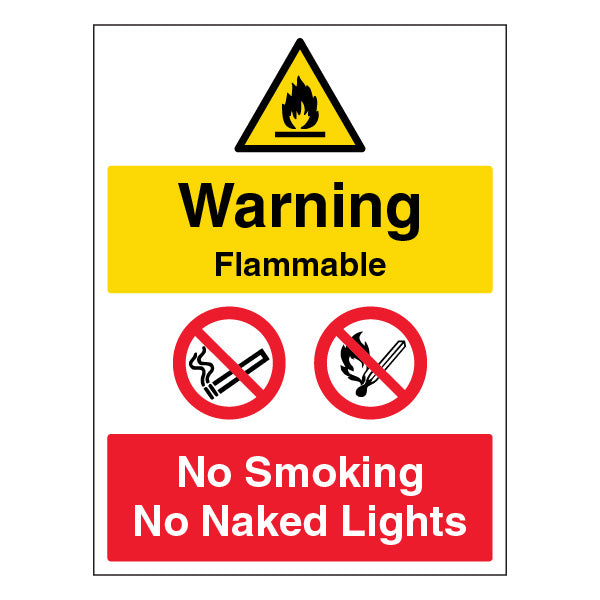 Flammable Warning No Smoking Safety Sign For Businesses