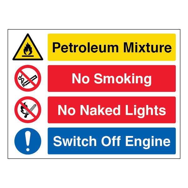 Petroleum Mixture Safety Sign Flammable Warning For Workers