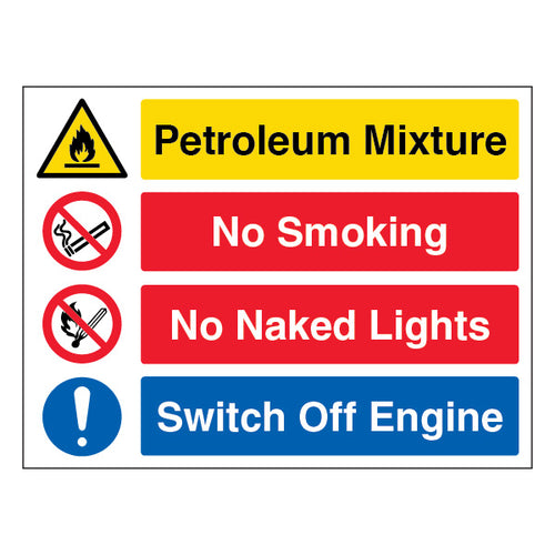 Petroleum Mixture Safety Sign Flammable Warning For Workers