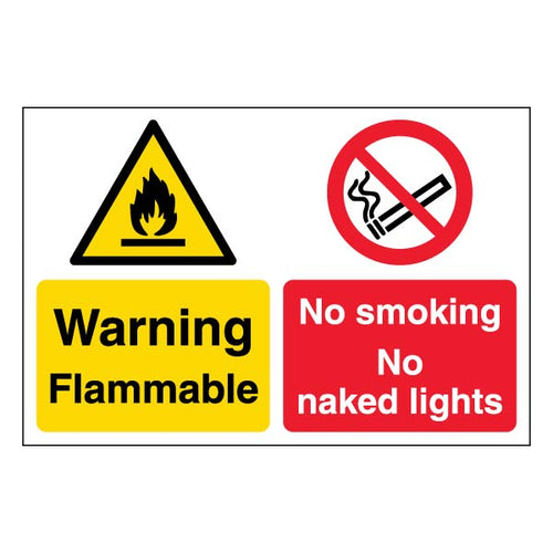 Warning Flammable Safety Sign Large Landscape For Workplace