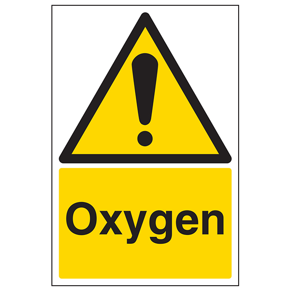 Oxygen Safety Sign Compliant Hazard Notice For Staff