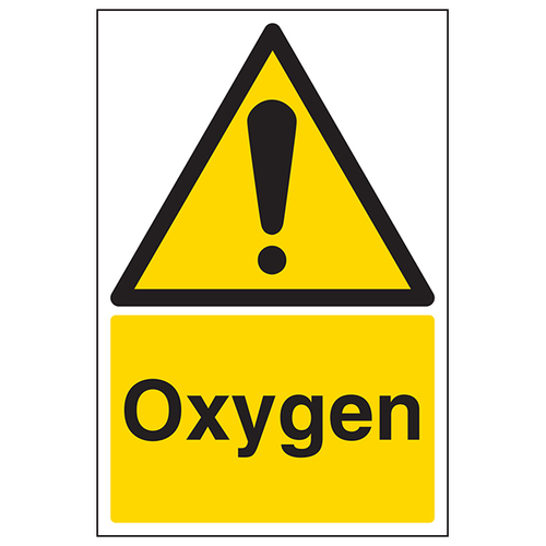 Oxygen Safety Sign Compliant Hazard Notice For Staff
