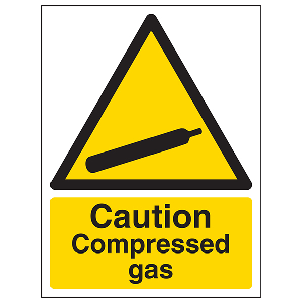 Caution Compressed Gas - Portrait