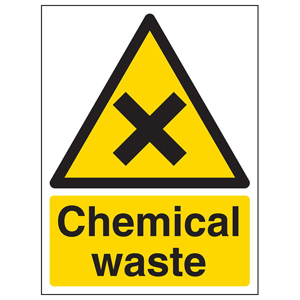 Chemical Waste Safety Sign Compliant Durable Workplace