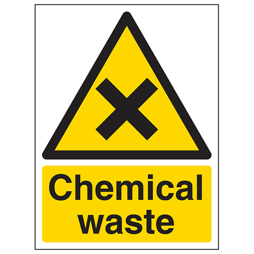 Chemical Waste Safety Sign Compliant Durable Workplace