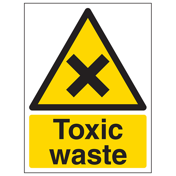 Toxic Waste Safety Sign Durable High Visibility Workplace
