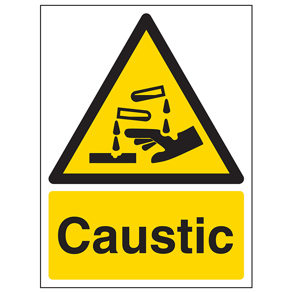 Caustic Safety Sign Essential High Visibility For Workplace
