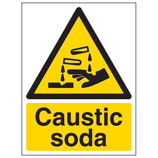 Caustic Soda Safety Sign Industrial Hazard Warning For Work