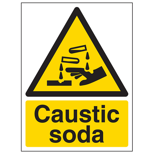 Caustic Soda Safety Sign Industrial Hazard Warning For Work