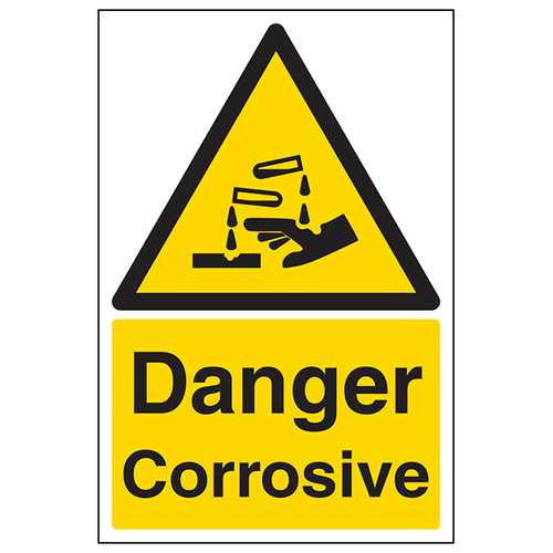 Danger Corrosive Workplace Safety Sign EN ISO 7010 Durable
