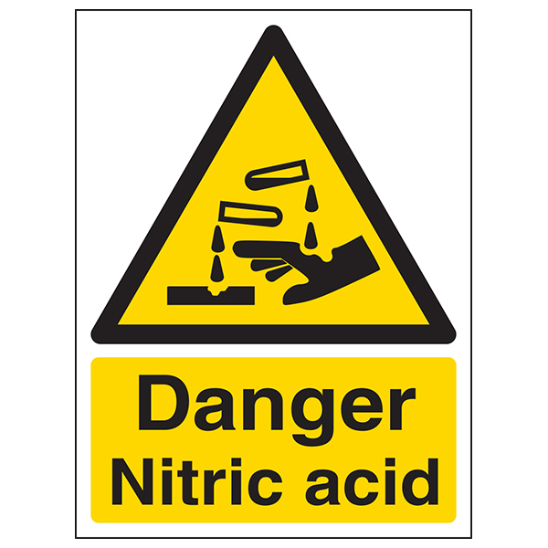 Danger Nitric Acid Safety Sign High Visibility Workplace