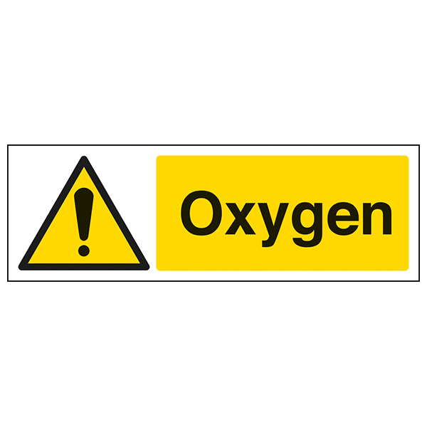 Oxygen Safety Sign Compliant Durable Clear For Workplaces